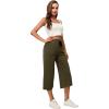 imageRESHE Womens Capri Yoga Pants Loose Soft Drawstring Workout Sweatpants Causal Lounge Pants with PocketsAarmy Green