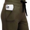 imageRESHE Womens Capri Yoga Pants Loose Soft Drawstring Workout Sweatpants Causal Lounge Pants with PocketsAarmy Green