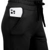 imageRESHE Womens Capri Yoga Pants Loose Soft Drawstring Workout Sweatpants Causal Lounge Pants with PocketsAblack