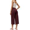 imageRESHE Womens Capri Yoga Pants Loose Soft Drawstring Workout Sweatpants Causal Lounge Pants with PocketsAburgundy