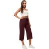 imageRESHE Womens Capri Yoga Pants Loose Soft Drawstring Workout Sweatpants Causal Lounge Pants with PocketsAburgundy