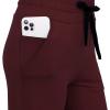 imageRESHE Womens Capri Yoga Pants Loose Soft Drawstring Workout Sweatpants Causal Lounge Pants with PocketsAburgundy