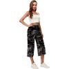 imageRESHE Womens Capri Yoga Pants Loose Soft Drawstring Workout Sweatpants Causal Lounge Pants with PocketsAcamouflage Grey