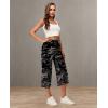 imageRESHE Womens Capri Yoga Pants Loose Soft Drawstring Workout Sweatpants Causal Lounge Pants with PocketsAcamouflage Grey