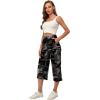 imageRESHE Womens Capri Yoga Pants Loose Soft Drawstring Workout Sweatpants Causal Lounge Pants with PocketsAcamouflage Grey