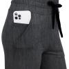 imageRESHE Womens Capri Yoga Pants Loose Soft Drawstring Workout Sweatpants Causal Lounge Pants with PocketsAdeep Hemp Gray