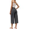 imageRESHE Womens Capri Yoga Pants Loose Soft Drawstring Workout Sweatpants Causal Lounge Pants with PocketsAdeep Hemp Gray