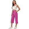 imageRESHE Womens Capri Yoga Pants Loose Soft Drawstring Workout Sweatpants Causal Lounge Pants with PocketsAhot Pink