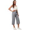 imageRESHE Womens Capri Yoga Pants Loose Soft Drawstring Workout Sweatpants Causal Lounge Pants with PocketsAlight Hemp Gray