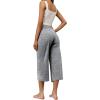 imageRESHE Womens Capri Yoga Pants Loose Soft Drawstring Workout Sweatpants Causal Lounge Pants with PocketsAlight Hemp Gray