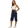 imageRESHE Womens Capri Yoga Pants Loose Soft Drawstring Workout Sweatpants Causal Lounge Pants with PocketsAnavy