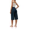 imageRESHE Womens Capri Yoga Pants Loose Soft Drawstring Workout Sweatpants Causal Lounge Pants with PocketsAnavy