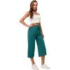 imageRESHE Womens Capri Yoga Pants Loose Soft Drawstring Workout Sweatpants Causal Lounge Pants with PocketsApeacock Blue
