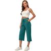 imageRESHE Womens Capri Yoga Pants Loose Soft Drawstring Workout Sweatpants Causal Lounge Pants with PocketsApeacock Blue