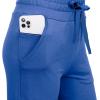 imageRESHE Womens Capri Yoga Pants Loose Soft Drawstring Workout Sweatpants Causal Lounge Pants with PocketsAroyal Blue