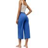 imageRESHE Womens Capri Yoga Pants Loose Soft Drawstring Workout Sweatpants Causal Lounge Pants with PocketsAroyal Blue