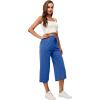 imageRESHE Womens Capri Yoga Pants Loose Soft Drawstring Workout Sweatpants Causal Lounge Pants with PocketsAroyal Blue
