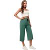 imageRESHE Womens Capri Yoga Pants Loose Soft Drawstring Workout Sweatpants Causal Lounge Pants with PocketsGreen