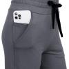 imageRESHE Womens Capri Yoga Pants Loose Soft Drawstring Workout Sweatpants Causal Lounge Pants with PocketsLight Gray