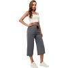 imageRESHE Womens Capri Yoga Pants Loose Soft Drawstring Workout Sweatpants Causal Lounge Pants with PocketsLight Gray