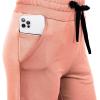 imageRESHE Womens Capri Yoga Pants Loose Soft Drawstring Workout Sweatpants Causal Lounge Pants with PocketsPinka