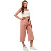 imageRESHE Womens Capri Yoga Pants Loose Soft Drawstring Workout Sweatpants Causal Lounge Pants with PocketsPinka