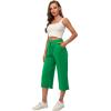 imageRESHE Womens Capri Yoga Pants Loose Soft Drawstring Workout Sweatpants Causal Lounge Pants with PocketsSolid Green