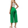 imageRESHE Womens Capri Yoga Pants Loose Soft Drawstring Workout Sweatpants Causal Lounge Pants with PocketsSolid Green