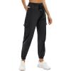 imagesiliteelon Womens Cargo Joggers Lightweight Quick Dry Hiking Pants Athletic Workout Casual OutdoorBlack