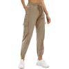 imagesiliteelon Womens Cargo Joggers Lightweight Quick Dry Hiking Pants Athletic Workout Casual OutdoorKhaki
