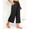 imagesiliteelon Wide Leg Capri Pants for Women Lounge Pajama Pants Women Casual Loose Comfy Flowy Palazzo Capris with PocketsBlack