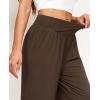 imagesiliteelon Wide Leg Capri Pants for Women Lounge Pajama Pants Women Casual Loose Comfy Flowy Palazzo Capris with PocketsBrown
