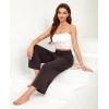 imagesiliteelon Wide Leg Capri Pants for Women Lounge Pajama Pants Women Casual Loose Comfy Flowy Palazzo Capris with PocketsCoffee