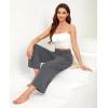 imagesiliteelon Wide Leg Capri Pants for Women Lounge Pajama Pants Women Casual Loose Comfy Flowy Palazzo Capris with PocketsDeep Gray