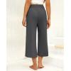 imagesiliteelon Wide Leg Capri Pants for Women Lounge Pajama Pants Women Casual Loose Comfy Flowy Palazzo Capris with PocketsDeep Hemp Gray