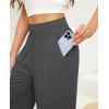 imagesiliteelon Wide Leg Capri Pants for Women Lounge Pajama Pants Women Casual Loose Comfy Flowy Palazzo Capris with PocketsDeep Hemp Gray
