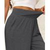 imagesiliteelon Wide Leg Capri Pants for Women Lounge Pajama Pants Women Casual Loose Comfy Flowy Palazzo Capris with PocketsDeep Hemp Gray