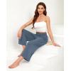 imagesiliteelon Wide Leg Capri Pants for Women Lounge Pajama Pants Women Casual Loose Comfy Flowy Palazzo Capris with PocketsLight Blue