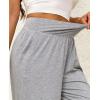 imagesiliteelon Wide Leg Capri Pants for Women Lounge Pajama Pants Women Casual Loose Comfy Flowy Palazzo Capris with PocketsLight Hemp Gray