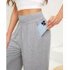 imagesiliteelon Wide Leg Capri Pants for Women Lounge Pajama Pants Women Casual Loose Comfy Flowy Palazzo Capris with PocketsLight Hemp Gray