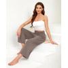imagesiliteelon Wide Leg Capri Pants for Women Lounge Pajama Pants Women Casual Loose Comfy Flowy Palazzo Capris with PocketsMocha