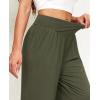 imagesiliteelon Wide Leg Capri Pants for Women Lounge Pajama Pants Women Casual Loose Comfy Flowy Palazzo Capris with PocketsOlive Green