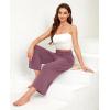 imagesiliteelon Wide Leg Capri Pants for Women Lounge Pajama Pants Women Casual Loose Comfy Flowy Palazzo Capris with PocketsVelvet Dust