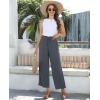 imagesiliteelon Wide Leg Linen Pants for Women Summer Capri Palazzo Flowy Pants Casual Loose High Waist Trousers with PocketsDark Gray