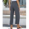 imagesiliteelon Wide Leg Linen Pants for Women Summer Capri Palazzo Flowy Pants Casual Loose High Waist Trousers with PocketsDark Gray