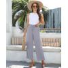 imagesiliteelon Wide Leg Linen Pants for Women Summer Capri Palazzo Flowy Pants Casual Loose High Waist Trousers with PocketsGray