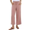 imagesiliteelon Wide Leg Linen Pants for Women Summer Capri Palazzo Flowy Pants Casual Loose High Waist Trousers with PocketsPink