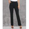 imagesiliteelon Womens Straight Leg Dress Pants Stretchy High Waisted Work Office Trousers Yoga Bootcut Slacks with PocketsBlack