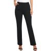 imagesiliteelon Womens Straight Leg Dress Pants Stretchy High Waisted Work Office Trousers Yoga Bootcut Slacks with PocketsBlack