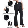 imagesiliteelon Womens Straight Leg Dress Pants Stretchy High Waisted Work Office Trousers Yoga Bootcut Slacks with PocketsBootcut Black